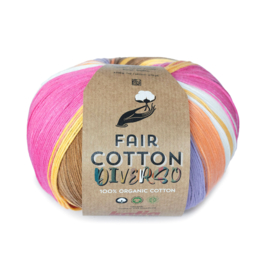 Katia Fair Cotton Diverso 401 - Geel-Fuchsia
