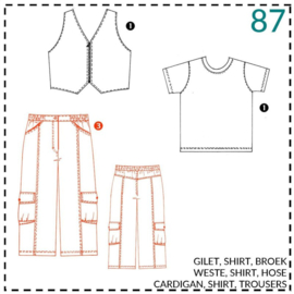 Patroon ABACADABRA Rechte broek met grote zakken (087)