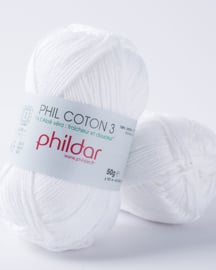 Phildar coton 3 Blanc