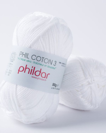 Phildar coton 3 Blanc