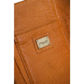 MUUD Evita XL. Handgemaakt leren 6 kantige handwerk opbergdoos 22x22x26cm - kleur WHISKY