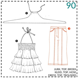 Patroon ABACADABRA Zwierige jurk (0090)