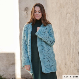 LANGE JAS IN GRANNY SQUARES MET ALPACA SILVER