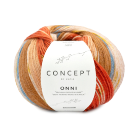 Katia Concept Onni Socks 403 - Oranje-Blauw-Oker-Bruin