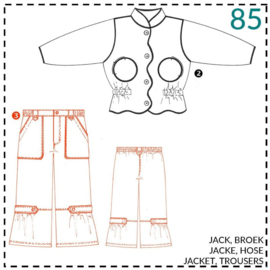 Patroon ABACADABRA Broek met grote loshangende zakken (085)