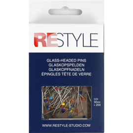 Restyle 015.10103 Glaskopspelden staal 0,60 x 32 mm 200 stuks op zelfbedieningskaart