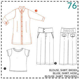 Patroon ABACADABRA Lang getailleerde blouse (076)