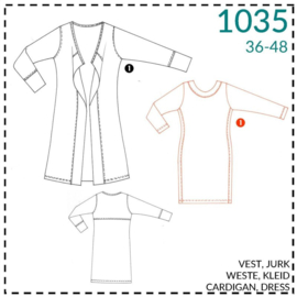 IT'S A FITS PATTERN  Vest met losvallende kraag (1035)