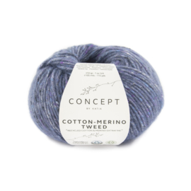 Katia Concept Cotton merino tweed 508 - Blauw