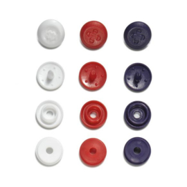 PRYM LOVE MINI DRUKKNOPEN 9MM ROOD-WIT-BLAUW
