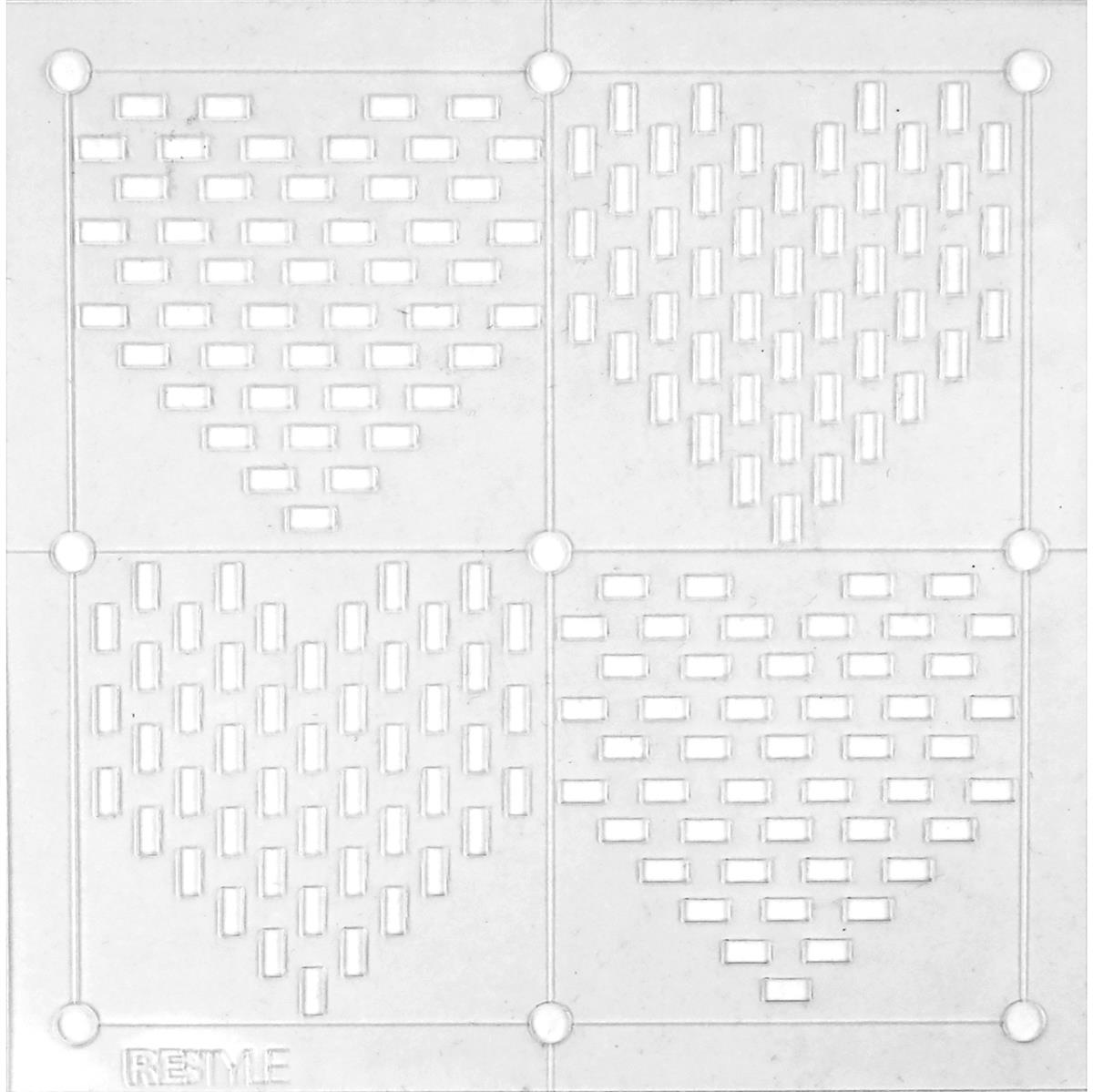 ReStyle Sashiko sjabloon harten patroon maat 10 x 10 cm -