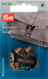 PRYM 615901 BODEMNAGELS TASSEN 15MM OUDMESSING