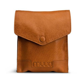 MUUD Betina. Handgemaakt leren etuit voor verwisselbare breinaalden 17x13xO23cm - kleur WHISKY