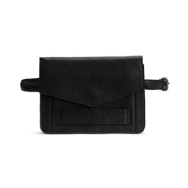 MUUD Cheri. Handgemaakt leren heuptas 24 x 18 x 3 cm - kleur black
