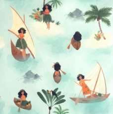 P65 - Polynesian Seafarers Popeline