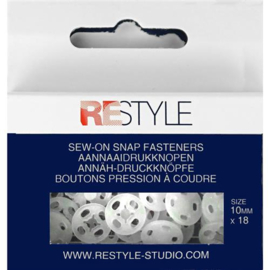 Restyle 015.12031 Aannaaidrukknopen 10 mm plastic, 18 stuks