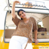 KATIA PLUS SIZE BLOUSE MET GEKNOOPTE STRIK COOL COTTON