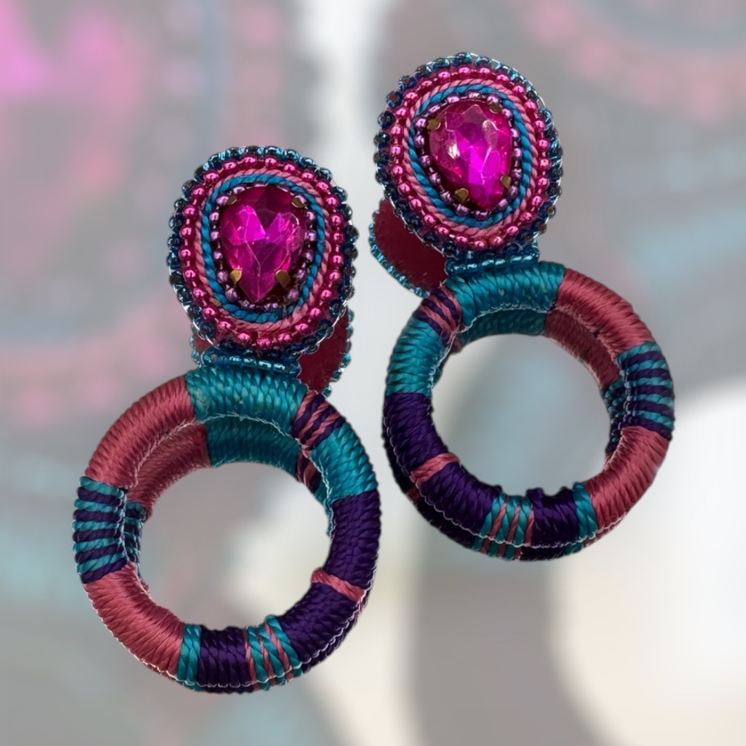 Couture oorbellen multicolor
