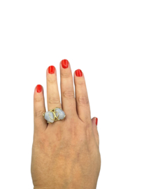 Ring blauwe agaat