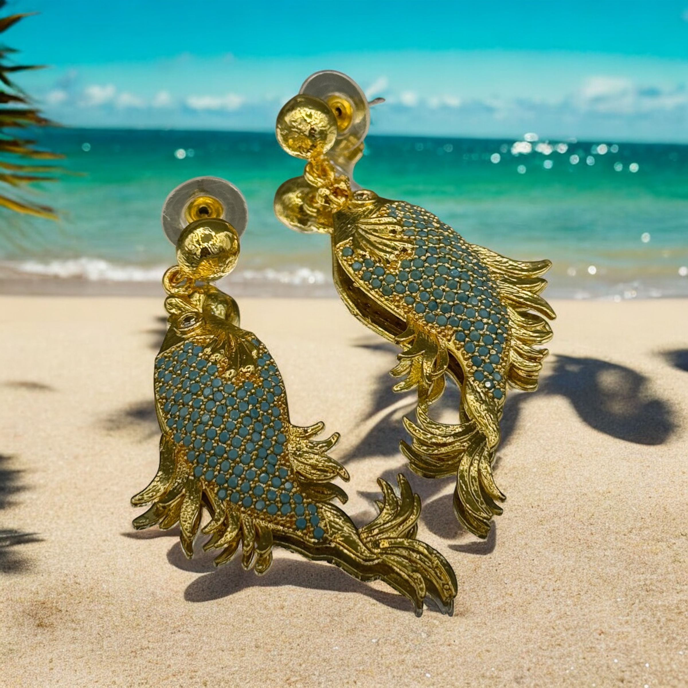 Turquoise zirconia visjes