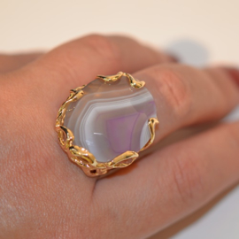 Ring paarse agaat