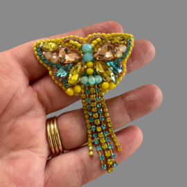Couture oorbellen butterfly geel