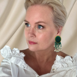Couture oorbellen tassels and pearls