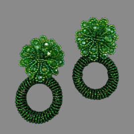 Couture oorbellen green