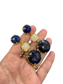 Lapis maansteen en saffier korund