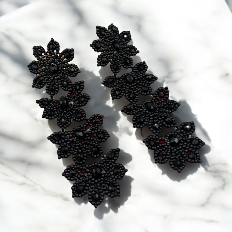 Black couture earrings