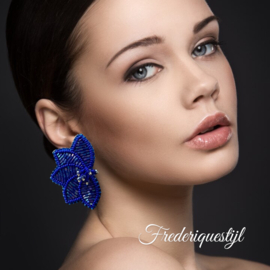 Couture oorbellen blue bay