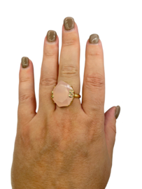 Ring cateye roze