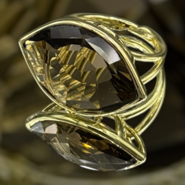 Ring kristal bruin
