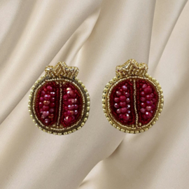 Couture oorbellen pommes granade