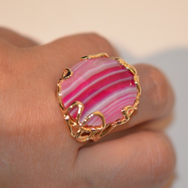 Ring fuchsia agaat