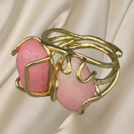 Ring roze opaal