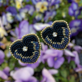 Couture oorbellen floral leaves