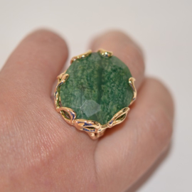 Ring groene agaat xl