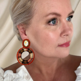 Couture oorbellen orange vibes