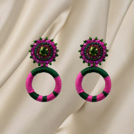Couture oorbellen fuchsia vibes