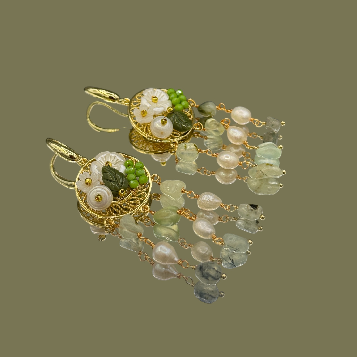Boho earrings summer flowers