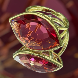 Ring crystal pink