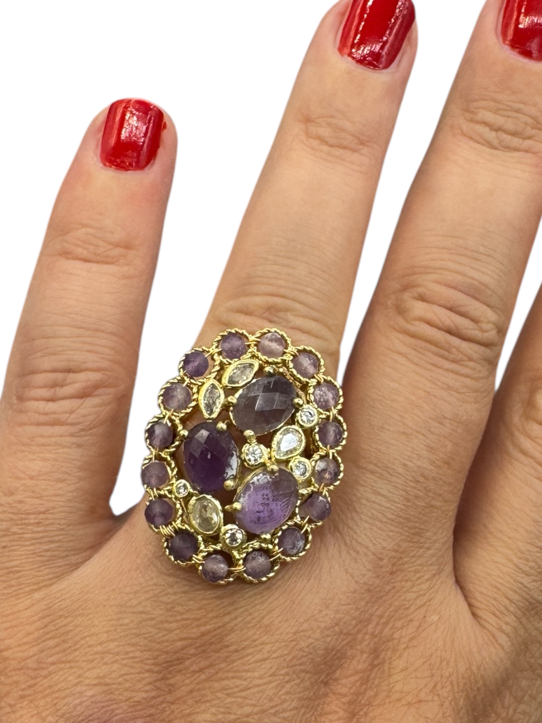 Ring amethist en zirconia