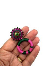 Couture oorbellen fuchsia vibes