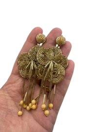 Golden beaded tassels
