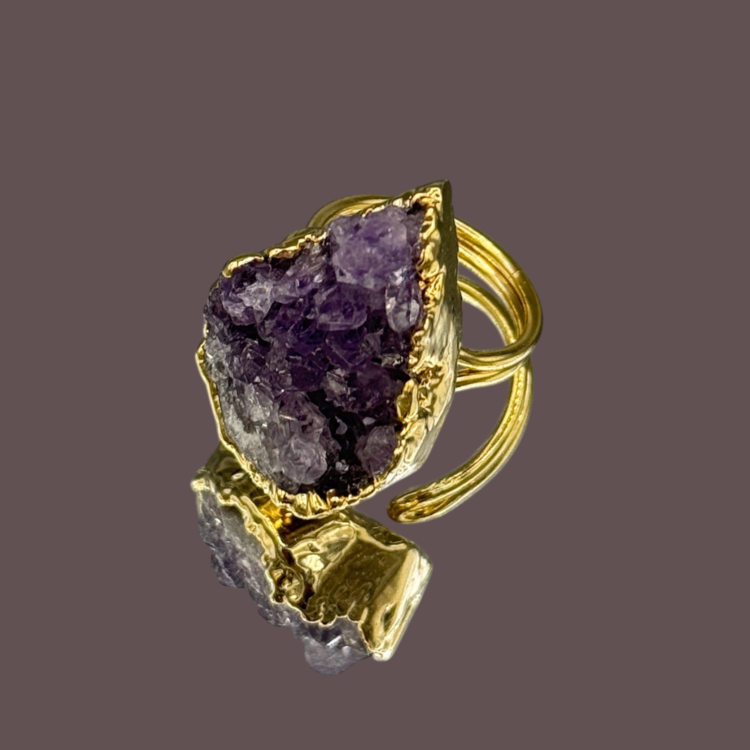 Ring druzy paars