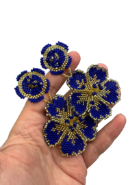 Couture oorbellen royal blue