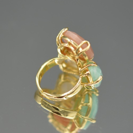 Ring maansteen amazoniet