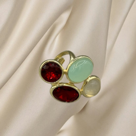 Ring cateye en kristal