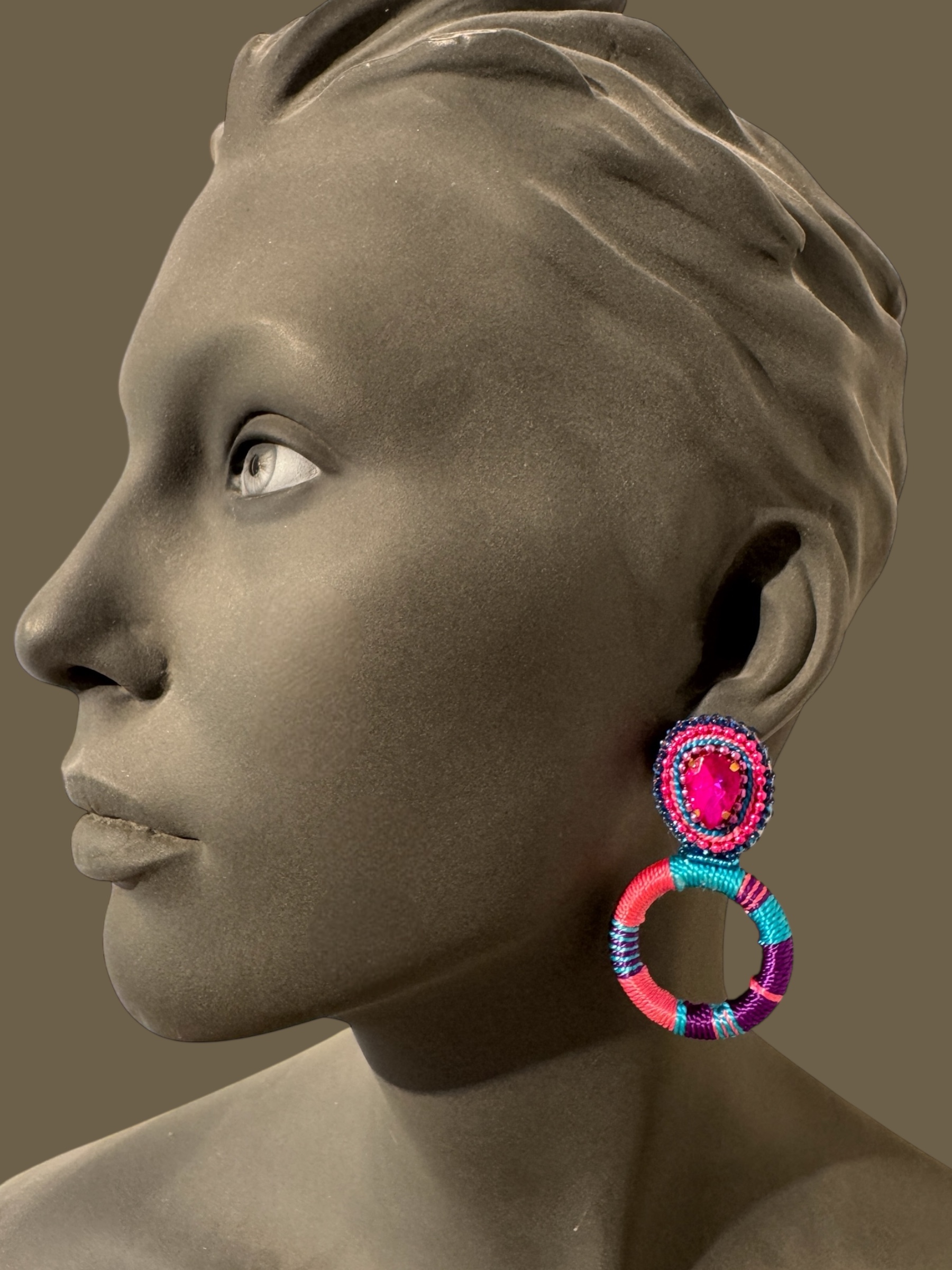 Couture oorbellen multicolor